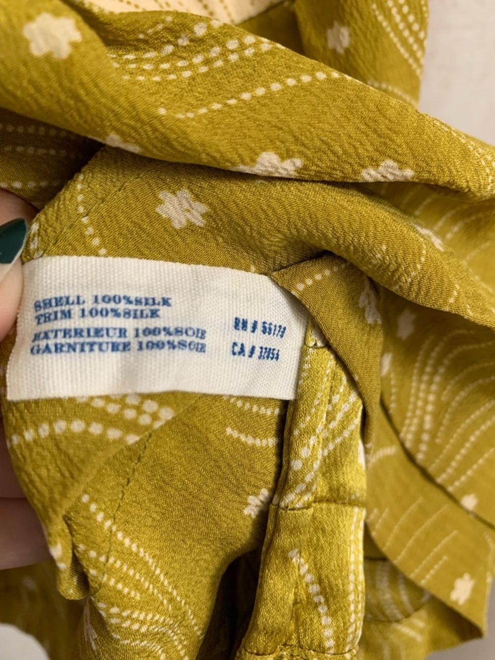 Leifsdottir Anthro 100% Silk Chartreuse Boho Ruffle Trim Women's Top 6 - Picture 4 of 8